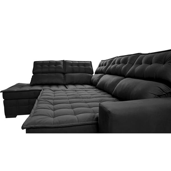 Sofá De Canto Esquerdo 2,65x2,30m Retrátil E Reclinável Com M