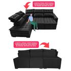 Sofá De Canto Esquerdo 2,65x2,30m Retrátil E Reclinável Com M