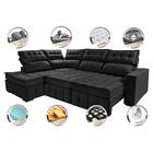 Sofá De Canto Esquerdo 2,65x2,30m Retrátil E Reclinável Com M