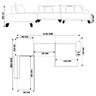 Sofá De Canto Esquerdo 318cm Japa Linho Bege G52 - Gran Belo