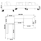 Sofá De Canto Esquerdo 328cm Japa Linho Bege G52 - Gran Belo