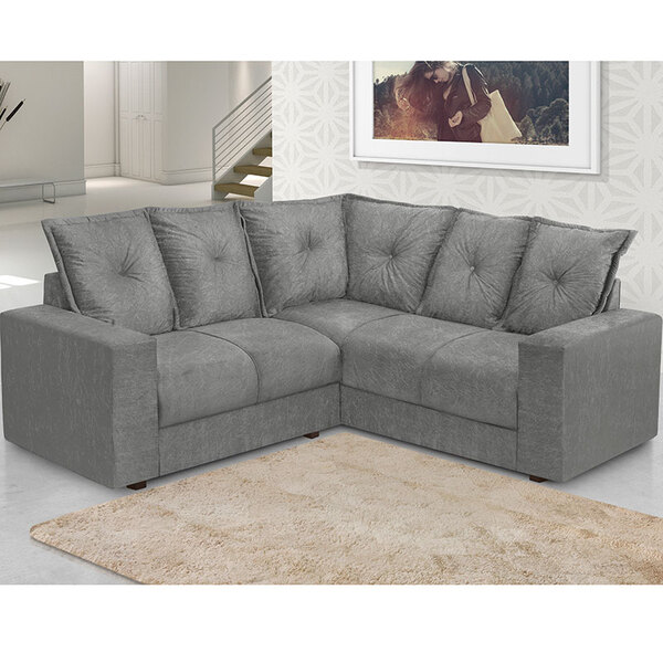 Sofá De Canto Fênix – Golden Estofados - Cinza