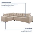 Sofá De Canto Fixo 5 Lugares 300x210cm Veludo Bege Molas Bonn