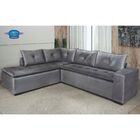 Sofá De Canto Fixo Com Chaise 2,70m 3035 Lufer Estofados Cinz