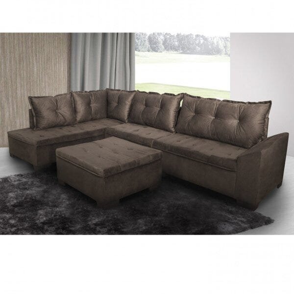 Sofá De Canto Itapema  Rústico Café