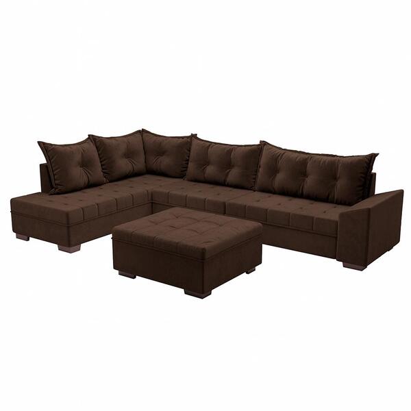 Sofá De Canto Itapema Veludo Café