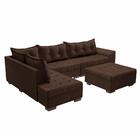 Sofá De Canto Itapema Veludo Café