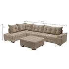 Sofá De Canto Itapema Veludo Capuccino