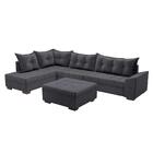 Sofá De Canto Itapema Veludo Grafite