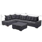 Sofá De Canto Itapema Veludo Grafite