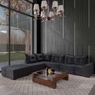 Sofá De Canto Itapema Veludo Grafite