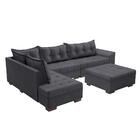 Sofá De Canto Itapema Veludo Grafite