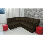 Sofá De Canto King 6 Lugares Suede Marrom