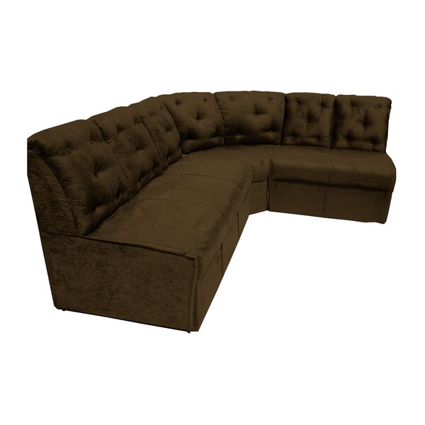 Sofá De Canto King 6 Lugares Suede Marrom