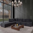 Sofá De Canto Leblon Veludo Grafite