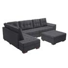 Sofá De Canto Leblon Veludo Grafite