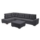 Sofá De Canto Leblon Veludo Grafite