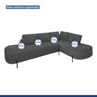 Sofá De Canto Luna Orgânico 265 Cm Para Sala De Estar Boucle