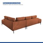 Sofá De Canto Luna Orgânico 265 Cm Veludo Veludo Terracota