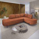 Sofá De Canto Luna Orgânico 265 Cm Veludo Veludo Terracota