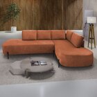 Sofá De Canto Luna Orgânico 265 Cm Veludo Veludo Terracota
