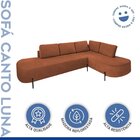 Sofá De Canto Luna Orgânico 265 Cm Veludo Veludo Terracota