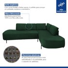 Sofá De Canto Luna Orgânico 265 Cm Veludo Verde