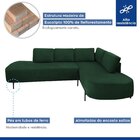 Sofá De Canto Luna Orgânico 265 Cm Veludo Verde