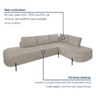 Sofá De Canto Luna Orgânico 265cm Para Sala De Estar Bege