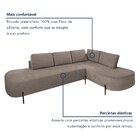 Sofá De Canto Luna Orgânico 265cm Para Sala De Estar Bege Esc