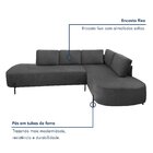 Sofá De Canto Luna Orgânico 265cm Para Sala De Estar Cinza