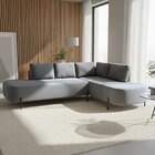 Sofá De Canto Luna Orgânico 265cm Para Sala De Estar Cinza