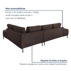 Sofá De Canto Luna Orgânico 265cm Para Sala De Estar Marrom