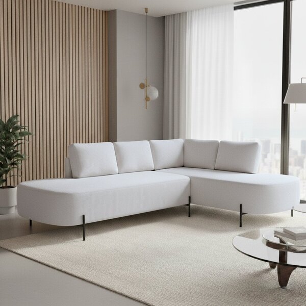 Sofá De Canto Luna Orgânico 265cm Para Sala De Estar Yescasa