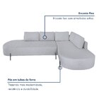 Sofá De Canto Luna Orgânico 265cm Para Sala De Estar Yescasa