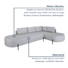 Sofá De Canto Luna Orgânico 265cm Para Sala De Estar Yescasa