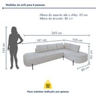 Sofá De Canto Luna Orgânico 265cm Para Sala De Estar Yescasa