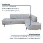 Sofá De Canto Luna Orgânico 265cm Para Sala De Estar Yescasa