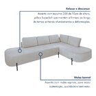 Sofá De Canto Luna Orgânico 265cm Para Sala De Estar Yescasa