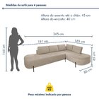 Sofá De Canto Luna Orgânico 265cm Para Sala De Estar Yescasa