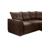 Sofá De Canto Marrocos Marrom Suede Liso