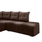 Sofá De Canto Marrocos Marrom Suede Liso