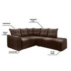 Sofá De Canto Marrocos Marrom Suede Liso