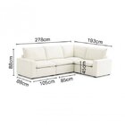 Sofá De Canto Modular Hug 5 Lugares 278x193cm Em Linho Cabeca