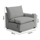 Sofá De Canto Modular Hug 5 Lugares 278x193cm Em Linho Cabeca