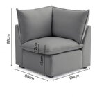 Sofá De Canto Modular Hug 5 Lugares 278x193cm Em Linho Cabeca