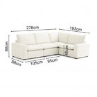 Sofá De Canto Modular Hug 5 Lugares 278x193cm Em Linho Cabeca