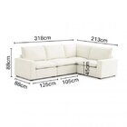 Sofá De Canto Modular Hug 6 Lugares 318x213cm Em Linho Cabeca