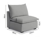 Sofá De Canto Modular Hug 6 Lugares 318x213cm Em Linho Cabeca