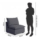 Sofá De Canto Modular Hug 6 Lugares 363x193cm Com Puff Em Lin